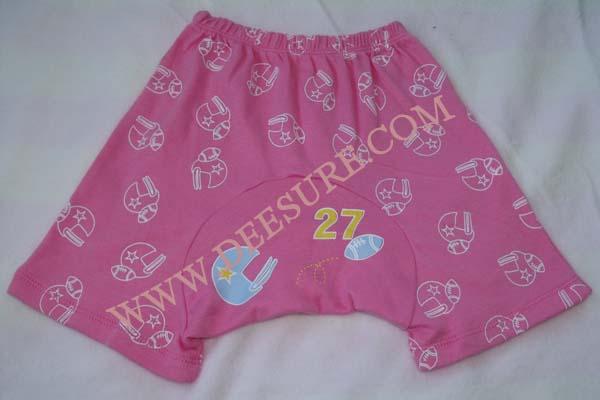 กางเกงก้นบาน สีชมพูลายหมวกลักบี้